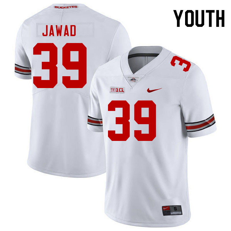 Youth #39 Hadi Jawad Ohio State Buckeyes College Football Jerseys Stitched-White